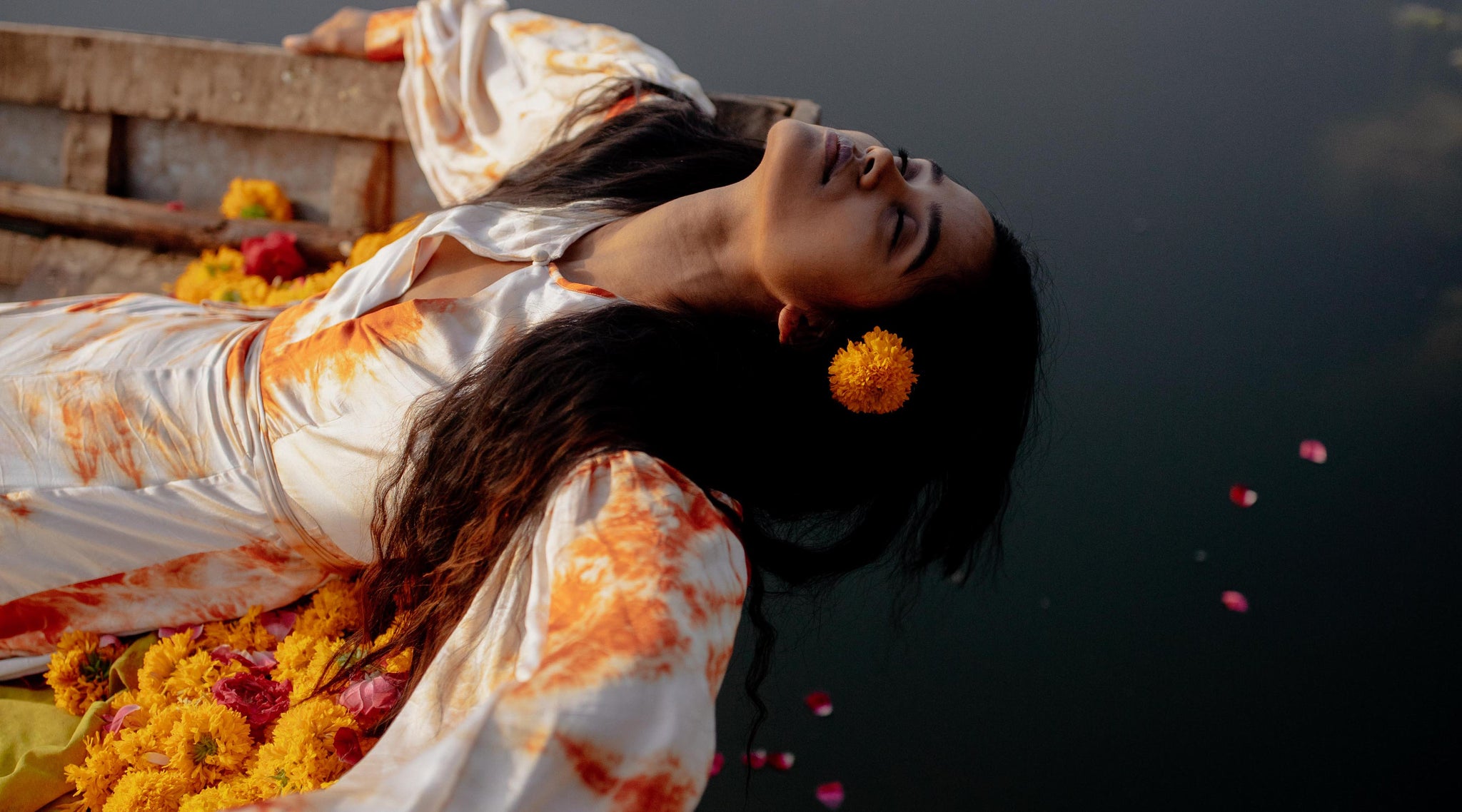 zazi-vintage-ethical-fashion-natural-dyed-dress-boat-river-flowers-india-woman