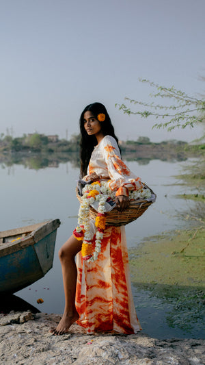 zazi-vintage-ethical-fashion-dress-flowers-india-boat-lake-orange